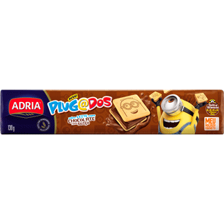 Biscoito Recheado Sabor Chocolate Plugados Adria 130g