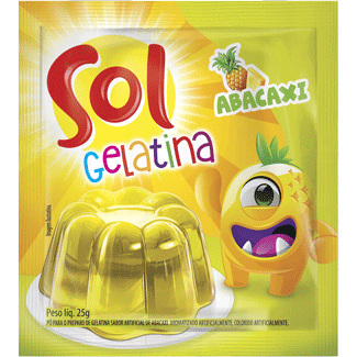 Gelatina em Pó Sabor Abacaxi Sol 25g