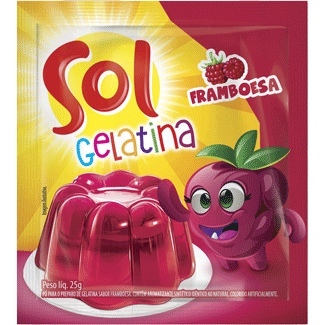 Gelatina em Pó Sabor Framboesa Sol 25g
