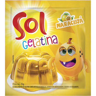 Gelatina em Pó Sabor Maracujá Sol 25g