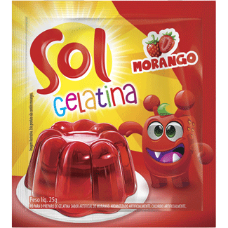 Gelatina em Pó sabor Morango Sol 25g