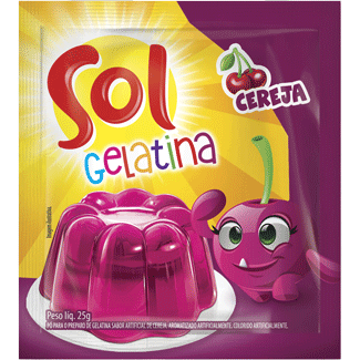 Gelatina em Pó sabor Cereja Sol 25g
