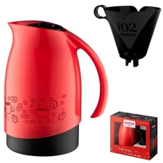 Conjunto de Bule Térmico Vermelho de 700ml + Suporte para Filtro de Café 102 Sanremo