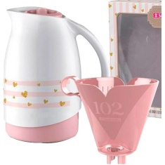 Conjunto de Bule Térmico Branco de 700ml + Suporte para Filtro de Café 102 Sanremo