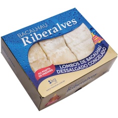 Lombo de Bacalhau Dessalgado Congelado Riberalves 1Kg