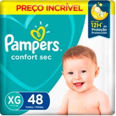 Fralda Descartável Infantil Confort Sec Pampers XG 48 Unidades