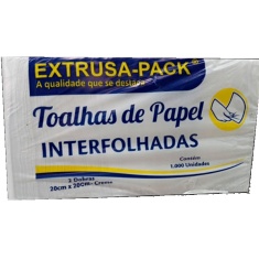 Toalhas de Papel Interfolhadas Creme Extrusa 20x20 c/ 1000un