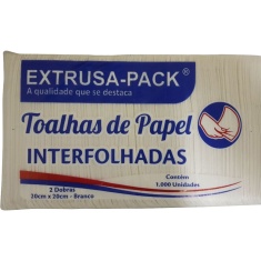 Toalha de Papel Interfolhadas Branco Extrusa 20x20 c/ 1000un