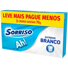 Creme Dental Extremo Branco Sorriso 3un 70g