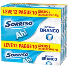 Creme Dental Extremo Branco Sorriso 70g Leve 12 Pague 10un