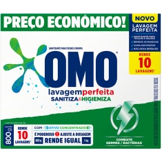 Lava-Roupas em Pó Lavagem Perfeita Sanitiza & Higieniza Omo 800g