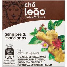 Chá de Flores e Frutas Gengibre & Especiarias Chá Leão 16g 10 Sachês