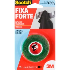 Fita Fixa Forte Transparente 12mmX2m 3M