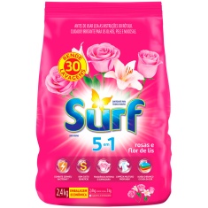 Lava Roupas em Pó Rosas e Flor-de-Lis Surf 2,4Kg