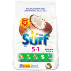 Lava Roupas em Pó Cuidado do Coco Surf 2,4Kg
