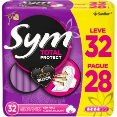Absorvente Com Abas Total Protect Suave Sym Leve 32 Pague 28 Un