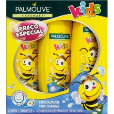 Kit 2 Shampoos + 1 Condicionador Camomila Kids Palmolive Naturals 350ml Cada