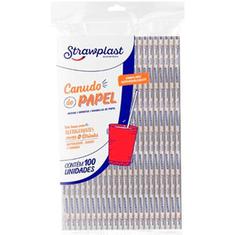 Canudo de Papel Strawplast 6mm 20cm 100un