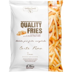 Batata Congelada Corte Fino Quality Fries Golden Foods 2,5Kg