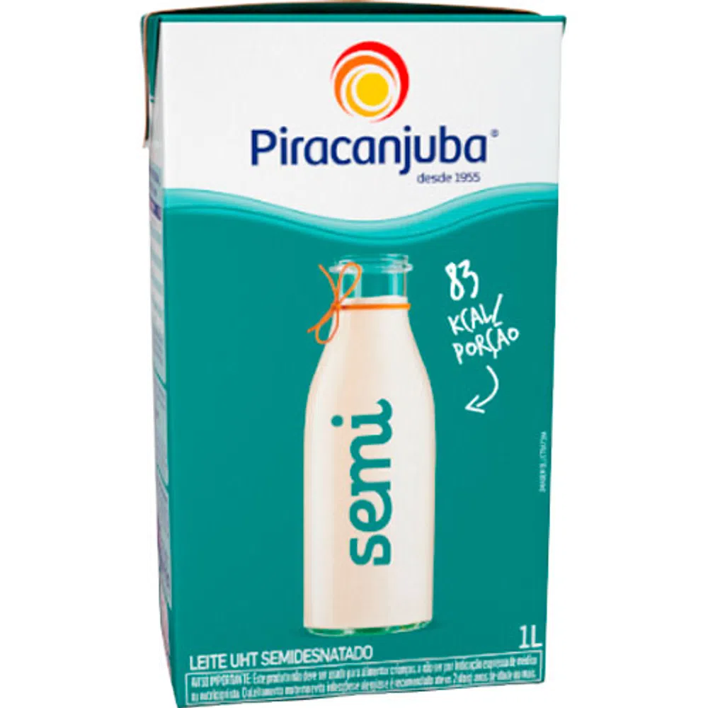 Leite Longa Vida Semidesnatado Piracanjuba 1L