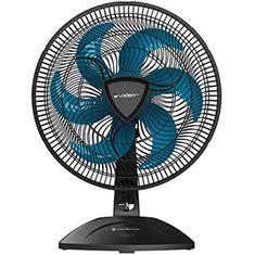 Ventilador Eros Preto e Azul Cadence 6P 40cm 110v