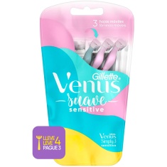 Aparelho Descartável para Depilar Simply3 Sensitive Gillette Venus Leve 4 Pague 3 Unidades