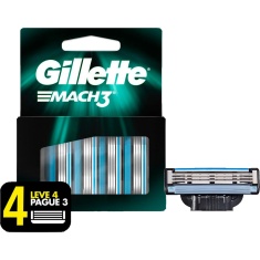 Carga de Aparelho para Barbear Gillette Mach3 Leve 4 Pague 3 Unidades