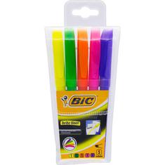 Marcador de Texto Fluorescente Chanfrado Brite Liner Bic 5 un.