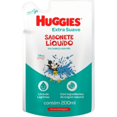 Sabonete Infantil Líquido da Cabeça aos Pés Extra Suave Refil Disney Baby Huggies 200ml