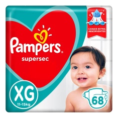 Fraldas Pampers Supersec Jumbo XG 68 Unidades