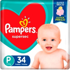 Fraldas Pampers Supersec P 34 Unidades