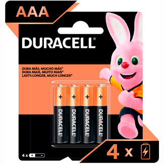 Pilha Alcalina AAA Duracell 4un.