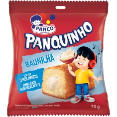 Bolinho Recheado Sabor Baunilha Panquinho Panco 70g