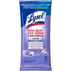 Lenço Umedecido Desinfetante Brisa da Manhã Lysol 36 Unidades