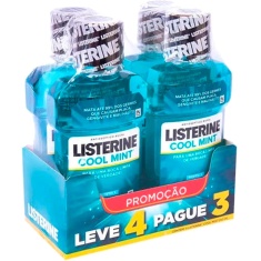 Solução Bucal Cool Mint Listerine 250ml Leve 4 Pague 3un.