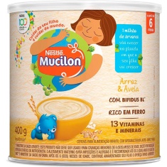 Cereal Infantil de Arroz e Aveia Mucilon 400g