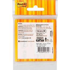 Bloco de Notas com Adesivo Amarelo Neon Post-it 76mm x 76mm 45 Folhas