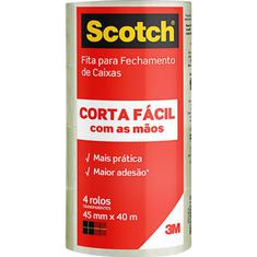 Pack Fita Corta Fácil Transparente Scotch 45mm x 40m 4 un.