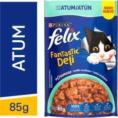 Alimento para Gatos Adultos Atum Felix Fantastic Deli Purina 85g