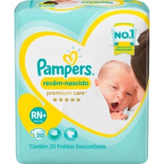 Fralda Pampers Premium Care RN+ 20 unidades