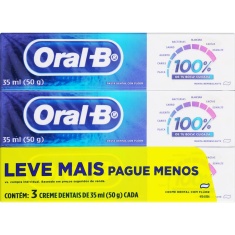 Creme Dental Menta Refrescante 100% Oral B 3 Un 50g Cada