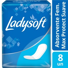 Absorvente Normal Suave Sem Aba Ladysoft 8 Unidades