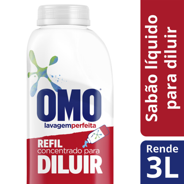 Lava Roupas Líquido Concentrado Omo Refil para Diluir 500ml