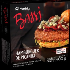 Hambúrguer de Carne Bovina Picanha Bassi 400g 2 Unidades