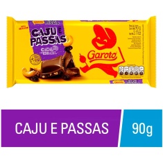 Chocolate com Caju e Passas Garoto 90g