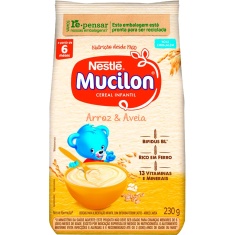 Cereal Infantil de Arroz e Aveia Mucilon 230g