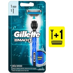 Aparelho Recarregável e Carga para Barbear Acqua-Grip Gillette Mach3
