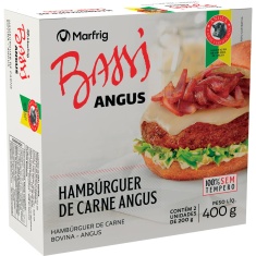 Hambúrguer de Carne Bovina Angus Bassi 400g 2 Unidades