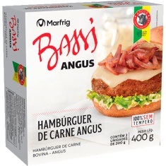 Hambúrguer de Carne Bovina Angus Bassi 400g 2 Unidades