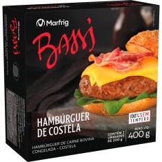 Hambúrguer de Carne Bovina Costela Bassi 400g 2 Unidades